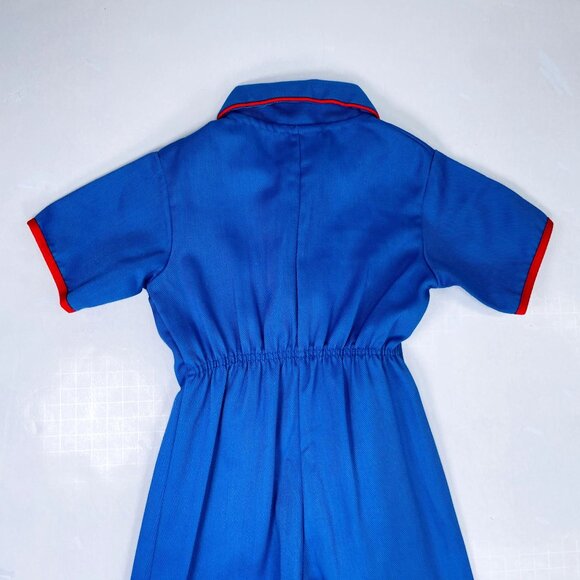 Vintage Montgomery Ward Color Block STOP GO Mechanic Longalls Romper Outfit 18m - Picture 5 of 13